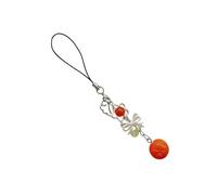 BINGGA Llavero ligero con diseño de flor con lazo, cordón para teléfono, colgante de frutas, elegante decoración de monedero para mujer