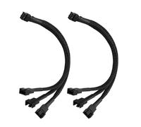 Binghe Cable Adaptador 4 pin 1 a 3 Cables Divisores de Ventilador PWM, Cable alargador de 4 pin a 3 ventiladores para Ventiladores chasis, ventiladores 4 pin para chasis ATX de ordenador(2 Piezas)