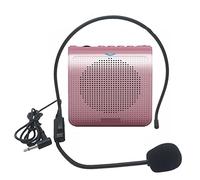 BINGNU Amplificador de Voz, Altavoz Mini Amplificador de Voz micrófono con USB TF Tarjeta FM Radio for la promoción guía turística del Maestro(Rose Gold)