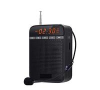 BINGNU Amplificador de Voz, Amplificador de Voz portátil Personal for el megáfono del Maestro Auxiliar Grabación Altavoz Sonido Audio FM Radio con micrófono cableado