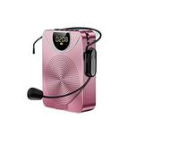 BINGNU Amplificador de Voz, Guía del Maestro Amplificador de Voz Reloj inalámbrico Altavoz micrófono 5W Soporte TF Conexión Disco Tarjeta u(Pink-Wireless)