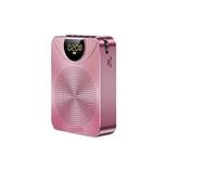 BINGNU Amplificador de Voz, Guía del Maestro Amplificador de Voz Reloj inalámbrico Altavoz micrófono 5W Soporte TF Conexión Disco Tarjeta u(Pink-Wired)