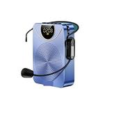 BINGNU Amplificador de Voz, Guía del Maestro Amplificador de Voz Reloj inalámbrico Altavoz micrófono 5W Soporte TF Conexión Disco Tarjeta u(Blue-Wireless)