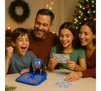 Bingo Automático, 90 Bolas Numeradas, 48 Cartones Incluidos - Juego de Mesa para Familias y Niños, Fomenta la Atención y la Concentración, A Partir de 36 Meses