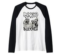 Bingo Buddies Raccoon Funny Matching Bingo Partner Camiseta Manga Raglan