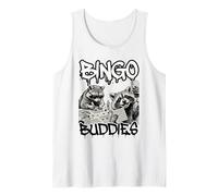 Bingo Buddies Raccoon Funny Matching Bingo Partner Camiseta sin Mangas