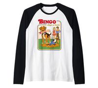 Bingo Digs a Hole Sarcastic Dog Retro Funny Adult Humor Camiseta Manga Raglan