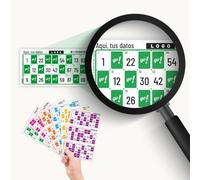 BINGO ESCOPRINT - 504 Cartones Bingo Troquelados Personalizables con Logo o Foto | Juego de Bingo PC de Regalo | Juego de Mesa | 90 Bolas | Reutilizable | Adultos, Familias y Asociaciones