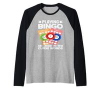Bingo Jugar Bingo Me Ha Enseñado Nuevas Palabras Maldiciones Camiseta Manga Raglan