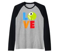 Bingo Love 4 Divertidos Colores Vibrantes Amantes del Juego Camiseta Manga Raglan