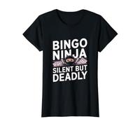 Bingo Ninja Silencioso Pero Mortal Bingo Divertido Camiseta gráfica económica, Mujer, Negro, XL