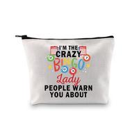 Bingo Player Gift Bingo Game Lover Gift Casino Gambling Gift I'm The Crazy Bingo Lady Lucky Bingo Bag, Bingo Lady Bag EU, Bolsa de cosméticos con impresión