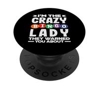 Bingo Soy el Loco Jugador de Bingo Lady Advertido PopSockets PopGrip Adhesivo