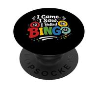 Bingo Time Funny Bingo Jugador Juego Amante Humor PopSockets PopGrip Adhesivo
