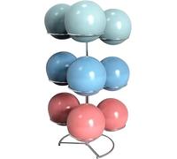 bingomiynhg Soporte Grande de Metal para Pelotas de Yoga, Estante de Almacenamiento de Pelotas de Ejercicio de 1 Capa, Organizador de Equipos de Ejercicio para Estudios de Yoga y gimnasios Dom