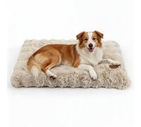 BingoPaw Cama para Perro Grande, 90x60x10cm Camas Perros Grandes Colchon Cojín Perro Grande, Colchoneta Lavable a Máquina, Fondo Antideslizante Dog Bed, Beige
