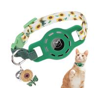 BINGPET AirTag - Collar de gato con campanas, collar elástico de seguridad mejorado con soporte para collar de gato Airtag, collares antipérdida para gatos y niñas, collares antiasfixia para cachorros