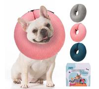 BINGPET Collar inflable de cono para perro alternativo después de la cirugía, cono de recuperación suave para que los perros dejen de lamer, collares protectores de cuello ajustables para mascotas