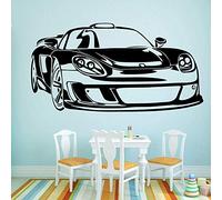 BINGQIAN Adhesivo de pared de vinilo negro, diseño de coche deportivo, decoración del hogar, para crear un ambiente moderno, 30 x 58 cm