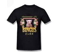 Bingus Floral Aesthetic tee Shirt Summer Cotton Breathable Men T-Shirt Loose Fashion Short Sleeve Tshirt Casual Tops T-Shirt Black 3XL