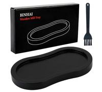 BINHAI Bandeja negra para molinillos de sal y pimienta, estante de madera, superficie de trabajo y protector de mesa de comedor (molinillo de pimienta no incluido)