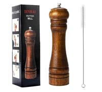BINHAI Molinos de Pimienta, Molinillo de Pimienta, Molinillo de Sal y Pimienta, de Madera Maciza con Molinillo de cerámica Ajustable Fuerte 8 Pulgadas