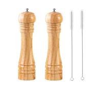 BINHAI Salt and Pepper Grinder,Wooden Pepper Mill Set Salt Pepper Grinder Kit Manual Mills Solid with Strong Adjustable Ceramic Grinders 2 Piece 8 Pulgadas