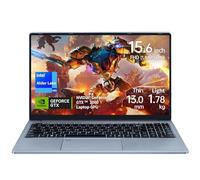 BINHENGLON Celeron N95 UHD + GTX 1060 4GB, 16G DDR4 Quad-Core, 1920 x 1080 FHD IPS, teclado retroiluminado, desbloqueo de huellas dactilares (gris, 16 GB + 512 GB SSD)