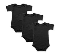 BINIDUCKLING Body Shaping Bebé-Niños Conjuntos，Ropa de una Pieza para Bebé， Mameluco Traje Recién Nacido ，Manga Corta，Pack de ３, Negro 9-12 Mes