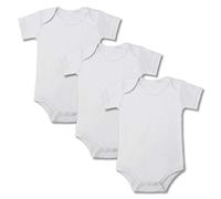 BINIDUCKLING Body Shaping Bebé-Niños Conjuntos，Ropa de una Pieza para Bebé， Mameluco Traje Recién Nacido ，Manga Corta，Pack de ３, Blanco 12-18 Mes
