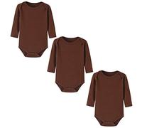 BINIDUCKLING Body Shaping Bebé-Niños Conjuntos，Ropa de una Pieza para Bebé， Mameluco Traje Recién Nacido ，Manga Larga，Pack de ３，Marrón，6-9M