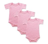 BINIDUCKLING Body Shaping Bebé-Niños Conjuntos，Ropa de una Pieza para Bebé， Mameluco Traje Recién Nacido ，Manga Corta，Pack de ３, Rosa 18-24 Mes