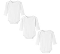 BINIDUCKLING Body Shaping Bebé-Niños Conjuntos，Ropa de una Pieza para Bebé， Mameluco Traje Recién Nacido ，Manga Larga，Pack de ３，Blanco，6-9M
