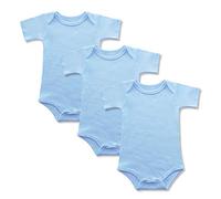 BINIDUCKLING Body Shaping Bebé-Niños Conjuntos，Ropa de una Pieza para Bebé， Mameluco Traje Recién Nacido ，Manga Corta，Pack de ３,Azul Cielo 3-6 Mes