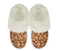 Binienty Lindos zapatos de casa para mujer y niña, pantuflas peludas con borde de piel, se adaptan a calzado de interior y exterior, Bonito capibara, 40.5/41.5 EU