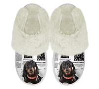 Binienty Pantuflas de felpa para hombre y mujer, con soporte de arco de espuma viscoelástica, suela antideslizante, Dachshund retro, 41.5/42.5 EU