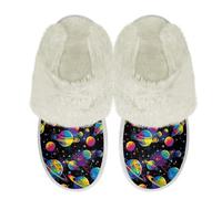 Binienty Pantuflas mullidas de espuma viscoelástica para mujer, cómodas, para dormitorio, interiores, Gradient Planet, 40.5/41.5 EU