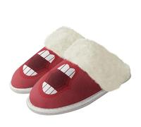 Binienty Pjs Pantuflas peludas a juego unisex para hombre y mujer, zapatos de invierno de ancho ancho ancho para dormitorio y cocina, Boca, 40.5/41.5 EU