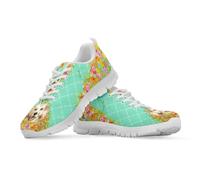 Binienty Tenis de correr para hombres y mujeres con soporte acolchado con cordones para exteriores, Boho Floral Golden Retriever, 40 EU