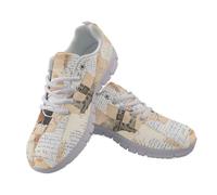 Binienty Zapatillas deportivas para mujer, estilo retro, acogedoras, para caminar, con cordones, para actividades al aire libre, Periódico de retazos, 41 EU
