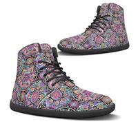 Binienty Zapatos de agua atléticos para senderismo para hombre y mujer, botas altas descalzas con soporte para el tobillo, antideslizantes, calzado para las cuatro estaciones, Mandala hippie, 37 EU