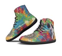 Binienty Zapatos descalzos para hombre y mujer, botas de senderismo anchas con cordones, transpirables, sin caída, para exteriores, elegantes, Mandala Ink Splash Cat, 50 EU