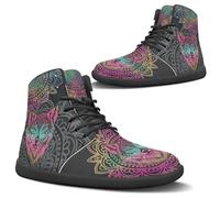 Binienty Zapatos descalzos para mujer y hombre, anchos, minimalistas, sin caída, para caminar, senderismo, zapatos planos para uso diario, Mandala Wolf degradado, 37 EU