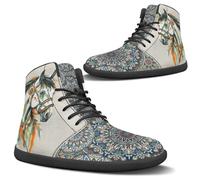 Binienty Zapatos descalzos para mujer y hombre, anchos, minimalistas, sin caída, para caminar, senderismo, zapatos planos para uso diario, Caballo mandala tribal, 37 EU