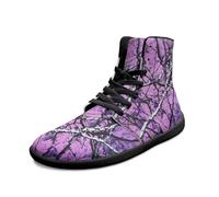 Binienty Zapatos minimalistas de caña alta para mujer y hombre, suela de caída cero, zapatos de tobillo para exteriores, Rama morada, 50 EU