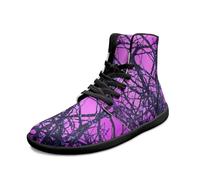 Binienty Zapatos minimalistas de caña alta para mujer y hombre, suela de caída cero, zapatos de tobillo para exteriores, Rama morada profunda, 38 EU