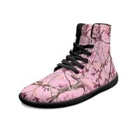 Binienty Zapatos minimalistas de caña alta para mujer y hombre, suela de caída cero, zapatos de tobillo para exteriores, Rama de hoja muerta, 37 EU