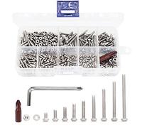 binifiMux 390 unidades M2,5 x 4 mm / 6 mm / 8 mm / 10 mm / 12 mm / 16 mm / 20 mm / 25 mm / 30 mm / Tuercas hexagonales / Arandelas Surtido Kit 304 Acero Inoxidable