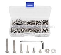 binifiMux - Juego de 200 arandelas planas de 6 a 32 tornillos Phillips, tuercas hexagonales, arandelas planas, 3/16 pulgadas, 5/16 pulgadas, 5/8 pulgadas, 7/8 pulgadas, 1/2 pulgadas, 1 pulgada