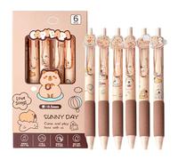 Biniveil Bolígrafos Animales Niños | Juego De 6 Bolígrafos De Carpinchos - Pluma Estética De 0.5mm Con Tinta De Secado Rápido Para Escritura Diaria